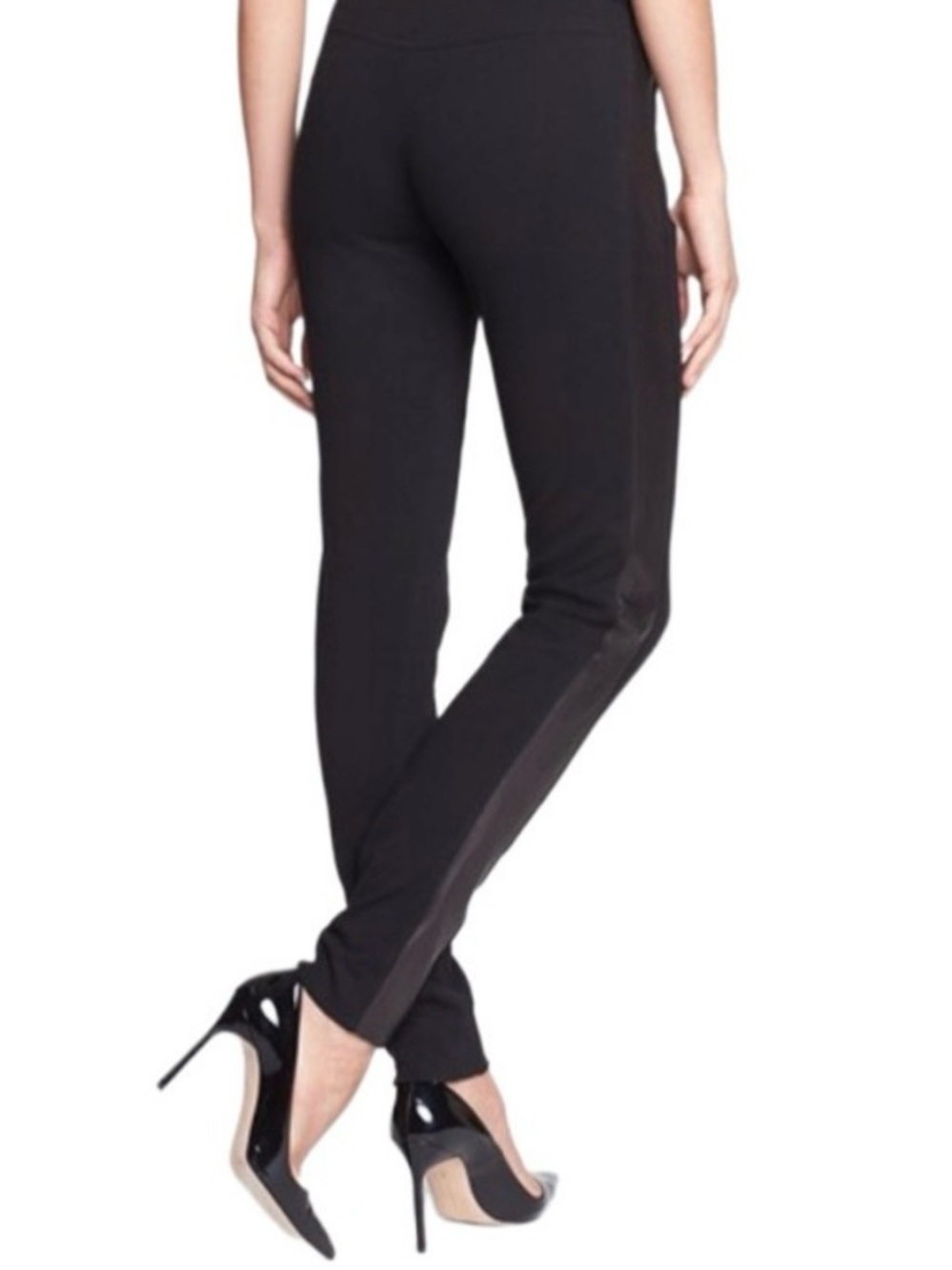 Diane Von Furstenberg DVF Leah Leather Panel Luxe Leggings Size 2
